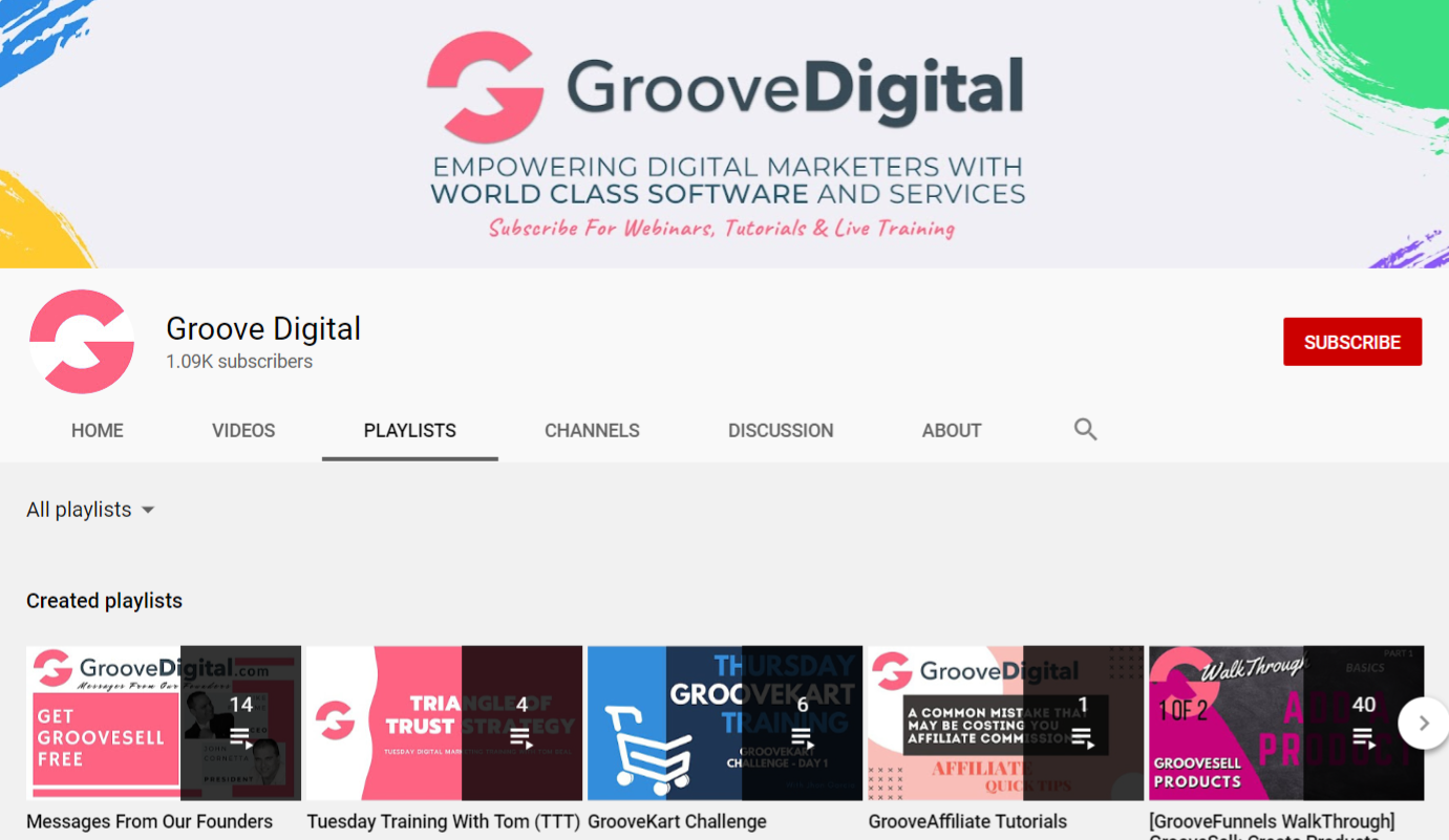 Groove Digital YouTube Channel